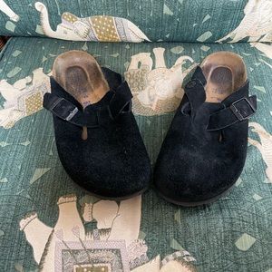 Birkenstock Black Suede Boston size 38